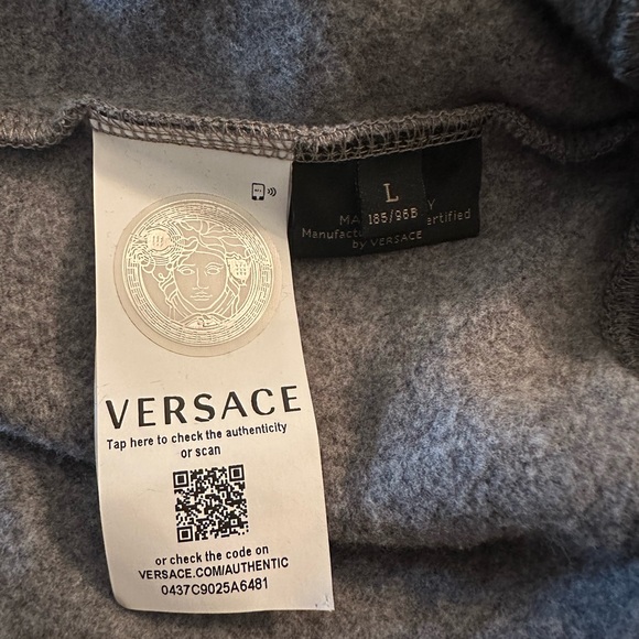 AUTHENTIC Men’s Versace Hoodie Gray Size Large - Picture 4 of 4